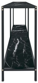 Mesa consola preto 160x35x75,5 cm vidro temperado