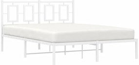 Estrutura de cama com cabeceira 140x190 cm metal branco