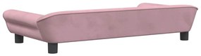 Cama para cães 100x50x21 cm veludo rosa