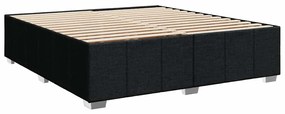 Cama com molas/colchão 200x200 cm tecido preto