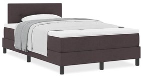 Camas Box com Colchão Castanho Escuro 120x190 cm Tecido