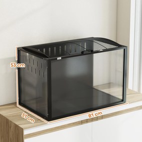 Gaiola para Hamster, 81 x 51 x 53 cm, Vista Panorâmica, Preta
