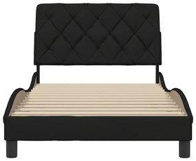 Estrutura de cama sem colchão 100x200 cm tecido preto