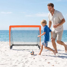 Conjunto de 2 Balizas de Futebol Infantis Pop-up, 114 x 96,5 x 99,5 cm, Postes de Fibra de Vidro