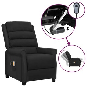 vidaXL Poltrona de massagens elétrica couro artificial preto