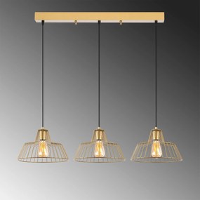 Chandelier Hakcu – Dourado Brilhante – 100 x 30 x 116 cm