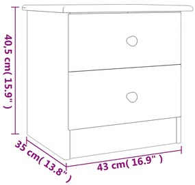 Mesa de cabeceira ALTA 43x35x40,5 cm madeira de pinho maciça