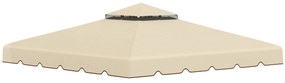 Outsunny Toldo de Substituição para Pérgola 2,96x2,96m Teto de Substituição para Pérgolas Exterior com Duplo Teto e 8 Orifícios de Drenagem Bege