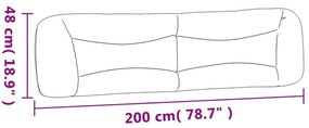 Almofadão de cabeceira 200 cm couro artificial castanho