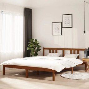 vidaXL Estrutura de cama 160x200 cm madeira maciça castanho mel
