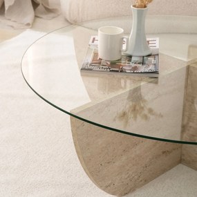 Mesa de Centro Lily – Travertino – Diâmetro 90 cm Altura 30 cm