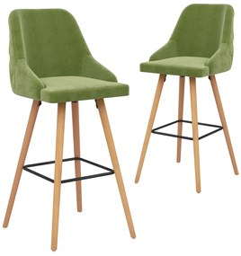 Bancos de bar 2 pcs veludo verde-claro