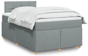 Cama com molas/colchão 120x200 cm tecido cinza-claro