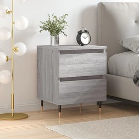 vidaXL Mesa de cabeceira 40x35x50 cm derivados de madeira cinza sonoma
