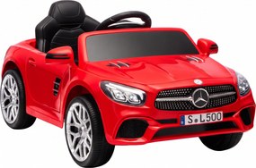 Carro Elétrico Infantil Mercedes-Benz SL500 12V Vermelho com Comando à Distância, 2 Motores e Suspensão