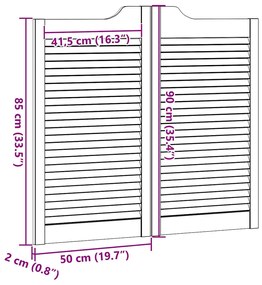 Portas de batente design de persiana 2-Par pinho maciço