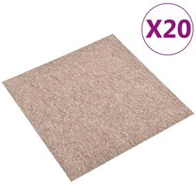 147318 vidaXL Ladrilhos carpete para pisos 20 pcs 5 m² 50x50 cm bege