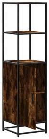 Armário alto 35,5x35x139 cm madeira e metal carvalho fumado