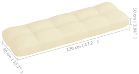 Almofadões para sofás de paletes 7 pcs cor creme