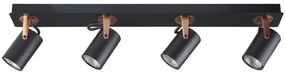 Candeeiro de teto em metal preto e cor de cobre para 4 lâmpadas KLIP Beliani