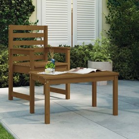 vidaXL Mesa jardim 82,5x50,5x45cm madeira de pinho maciça castanho-mel