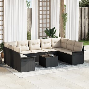 Conjunto de Sofá de Jardim vidaXL de 9 Peças com Almofadas Rattan Sint