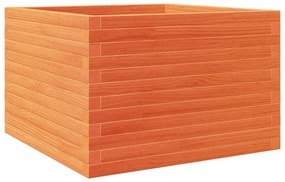 Vaso/floreira de jardim 70x70x46 cm pinho maciço castanho-mel