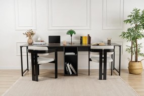 Secretária Dupla "Twin Study Desk" – 240x60x74 cm, Design Moderno