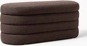 Banco estofado em bouclé com arrumação Alto