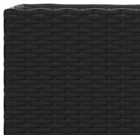 Floreira com 2 vasos 90x20x40 cm vime PE preto