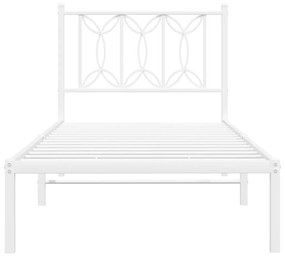 Estrutura de cama com cabeceira 90x190 cm metal branco