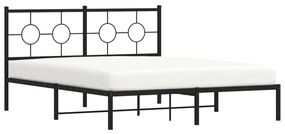 Estrutura de cama com cabeceira 160x200 cm metal preto