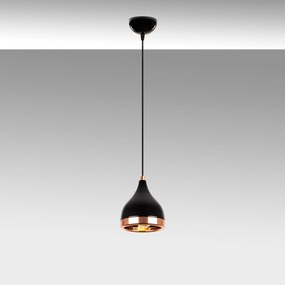 Conjunto de Candeeiro e Lâmpada de Mesa Yildo – Preto e Cobre – Chande