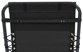 Encosto cabeça cadeira de pátio 40x7,5x15 cm textilene preto