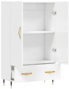 Aparador alto 69,5x31x115 cm derivados madeira branco brilhante