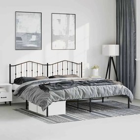 Estrutura de cama com cabeceira 183x213 cm metal preto