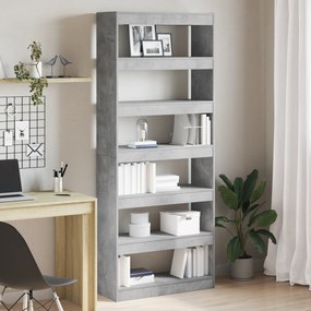 vidaXL Estante/Divisor de Ambiente Cinza Concreto 80x30x198 cm