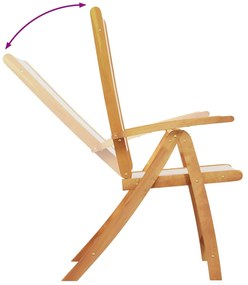 Cadeiras de jardim dobráveis 8 pcs acácia maciça e textilene