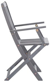Cadeiras de exterior dobráveis 8 pcs madeira de acácia maciça