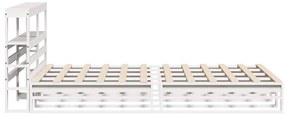 Cama sem colchão 135x190 cm madeira de pinho maciça branco