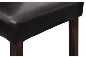 Cadeiras de jantar 4 pcs couro artificial castanho