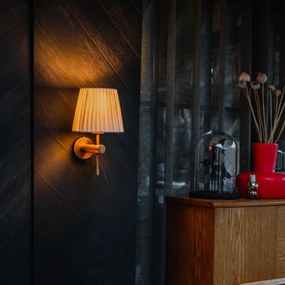 Candeeiro de parede moderno branco com bronze - Pluk