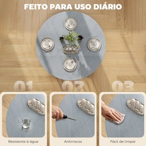Mesa de Jantar Dobrável (CADEIRAS NÃO INCLUIDAS) com Rodas e Prateleira Aberta Mesa de Cozinha para Espaços Pequenos Cinzento Cimento