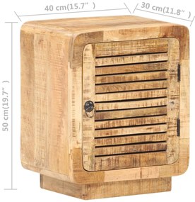 Mesa de cabeceira 40x30x50 cm madeira de mangueira áspera