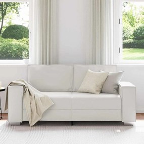 Sofá Loveseat vidaXL Branco 140 cm em Couro Sintético