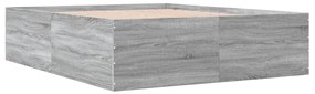 Estrutura de cama 150x200 cm derivados de madeira cinza sonoma
