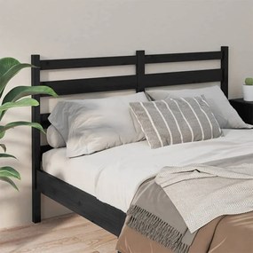 Cabeceira de cama 156x4x100 cm pinho maciço preto