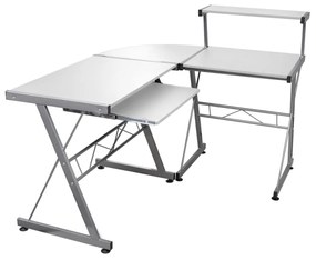 vidaXL Secretária de canto 132x112x99 cm derivados madeira branco