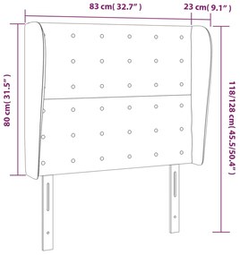 Cabeceira cama c/ abas tecido 83x23x118/128 cm cinzento-escuro