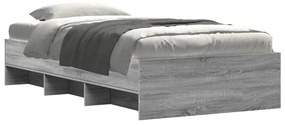 Estrutura cama 90x190 cm derivados de madeira cinzento sonoma